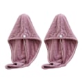 Miniatyrbillede 1 af 5: Mikrofiber Hårhåndklæde, Kvinder Absorberende Hurtigtørrende Hårhat
