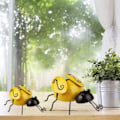 Miniatyrbillede 3 af 5: 4 stk. metal bi-dekoration til væggen bi vægkunst po