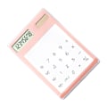 Miniatyrbillede 5 af 5: Solcelledrevet lommeregner med touchskærm, 8-cifret LCD-display, bærbar transparent lommeregner til kontor, skole og hjem, lyserød