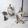 Miniatyrbillede 6 af 6: Abstrakt Tænker Statue Moderne Sandsten Harpiks Figur Håndværk Kunst
