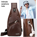 Miniatyrbilde 4 av 5: Kvinners crossbody-veske, menns crossbody-veske, brystveske, med USB