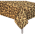 Miniatyrbild 3 av 6: Rektangulär Bordsduk, Plastduk För Zoo Djungel Safari Temafest, Djurmönster Med Leopardmönster, Temafödelsedagsfester