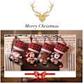 Miniatyrbild 7 av 7: Strumpeband av linne för jul, rustika 3D-jultomtedekorationer, 3 stycken högkvalitativa tygstrumpor med robusta hängöglor för julglädje