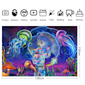 Pikkukuva 2 / 5: Tapestry UV-reaktiivinen Kasvi Meduusa Tapestry Neon Galaxy Avaruus