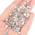 Miniatyrbillede 5 af 6: Blanke Rhinestones i Blandede Størrelser, Ikke Varmefikserede Runde Krystalsten