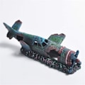 Miniatyrbillede 6 af 7: Harpiks Akvarium Militær Thunderbolt Jagerfly Vrag Akvarium Fiskekum Ornament Dekoration