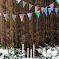 Miniatyrbillede 4 af 5: Twinkle Little Dekoration Hængende Streamer Baggrund Banner Fødselsdag