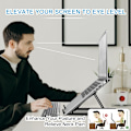 Miniatyrbild 3 av 5: Laptopstativ för skrivbord, bärbart hopfällbart stativ robust laptopstativ, ventilerat laptopstativ kompatibelt 13 14 15,6 tum MacBook Pro