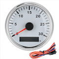 Miniatyrbillede 2 af 3: 85mm / 3,3 tommer Bådturteller Sensor IP67 Tacho Måler 12V / 24V Rød Belysning med LCD Display Service Time Meter 3000 RPM Sølvramme Hvid Skive