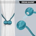 Miniatyrbillede 4 af 5: 2 Pak Magnetiske Gardinbindere, med Krogkugle til Gardinbindinger, Tovspænder