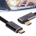 Miniatyrbillede 2 af 5: Type C til Type C Albue Datakabel 100W Hurtigopladning Slidstærk Guldbelagt Plug and Play USB-kabel til bærbare computere 200cm/78.7in