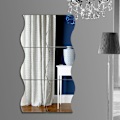 Miniatyrbild 3 av 5: Set med 6 vågiga 3D-väggspeglar - Akrylväggdekoration - För hem, vardagsrum, sovrum, soffa, TV - Dekoration