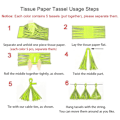 Pikkukuva 6 / 6: 30 kpl Paper Tassels -riipuksia, DIY-riipusnauha, raidallinen paperi