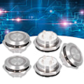 Miniatyrbillede 1 af 8: 5 stk. Momentane Trykknapsbrytere Metal Auto Reset Ultra Tynd Vandtæt med LED 19mmDC3~6V Gul