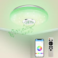Miniatyrbild 1 av 5: 36W dimbar LED-taklampa, Bluetooth-högtalare, ljus med fjärrkontroll/app-kontroll, RGB-färgbyte, taklampa för