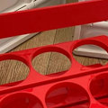 Miniatyrbillede 5 af 5: Bærbar Øl Flaske Stativ Ren Farve Foldbar Drikkevare Opbevaringsstativ Picnic Øl Håndtag Kurv Rød