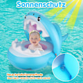 Miniatyrbild 3 av 5: Snabbt Absorberande Pool Float med Justerbart Säkerhetssäte för Småbarn, Ultra Baby Spring Float med Solskyddstak och Halkfri Yta, Polyester