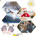 Miniatyrbild 5 av 5: Toddler Magic Stretch Mittens Vinter Unisex Baby Stickade Vantar