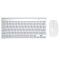 Miniatyrbillede 2 af 8: Trådløst tastatur- og musesæt 2.4G USB Ultraslim Bærbar Ergonomisk Slidstærkt Tastatur og Mus til Notebook Computer Sølv