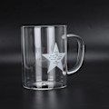 Miniatyrbillede 2 af 5: 350ml Transparent Mælkekop Kaffe Kops Te Glas Drikkelse med Håndtag til Køkkenudstyr (Femtakset Stjerne)