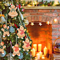 Miniatyrbild 3 av 8: Pepparkaksgubbe Ornament, Perfekt för Familjetid, Julgransdekorationer i Trä med Blandade Figurer, Bedårande Handflatstorlek (8 st)