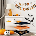 Miniatyrbild 5 av 8: Dekorativa Halloween Kuddfodral för Soffa Säng, Klassiska Halloween Mönster Linne Material, Bred Användning Dekor för Inomhus Utomhus, Bekväma