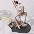Miniatyrbilde 2 av 6: Håndlaget Abstrakt Skulptur Statue Håndlaget - Tenkende Mann -