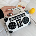 Miniatyrbillede 3 af 6: Retro radio-stil taske, elegant PU aften taske, eksklusivt