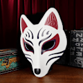 Pikkukuva 6 / 6: Kettu-naamio Japanilainen Kabuki Kitsune-naamiot PU-naamiot Miehille ja Naisille