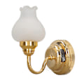 Miniatyrbilde 2 av 5: 1:12 Skala Dukkehustall LED Vegglampe Tulipanform 3V Batteridrevet Miniatyr DIY Simulering Mini Vegglys