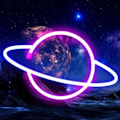Miniatyrbild 1 av 5: RUIOIU Planet Neonskylt, Batteridriven & USB-driven Nattlampa, Heminredning för Sovrum & Vardagsrum, Estetisk Hängande Konst för Festdekorationer