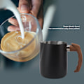 Miniatyrbild 8 av 8: Baristas Val Mjölkskumningskanna, Ångkanna i Rostfritt Stål med Ergonomisk Design för Espresso Cappuccino Latte Art