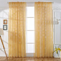 Miniatyrbilde 5 av 5: Gullgul Transparent Gardin med Snøflak-Mønster, Voile Sheer Panels for Soverom og Stue