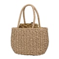 Miniatyrbilde 2 av 5: Mote-Håndveske i Straw Weave for Kvinner - Handlepose, Strandveske, Reisekurv (Khaki)