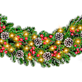 Miniatyrbild 6 av 7: Lysande Julglädje, Förbelyst Julgirlang, Flexibel Form, Frodig Tallgirlang Prydd med Röda Bär och Kottar, 360 cm Lång, 25,5 cm