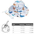 Miniatyrbilde 2 av 6: Unisex Babyhatt, Solhatt for Småbarn, Fiskehatt, Strandhatt, Stjernehatt, Sommerhatt, UV-beskyttelse UPF 50+