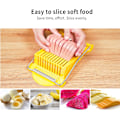 Miniatyrbild 3 av 7: Multifunktionell köksskärare, fyrkantig bladform säkerställer jämna skär, giftfritt BPA-fritt ABS-material för säker hantering av livsmedel, rostfritt stål