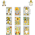 Miniatyrbillede 3 af 4: Honning Bumble Bee Vindue Klistermærker til Glas Nisse Solsikker Tusindfryd