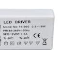 Miniatyrbillede 2 af 5: LED Transformer 18W 12VDC 1,5A Konstant Strøm LED Driver til Skabbelys DIY Lampe AC 85‑265V