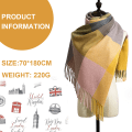 Miniatyrbilde 2 av 5: Dame Lang Rutete Teppe Chunky Oversized Vinter/Høst Varmt