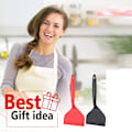 Miniatyrbild 5 av 8: Non-stick Stekspade, Värmebeständigt Köksredskap, Bred Spatel för Non-Stick Kokkärl, Livsmedelsgodkänd Silikonvändare (2-pack)