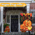 Miniatyrbilde 4 av 6: Vertikal flagg med Halloween-gresskar - 12 x 18 tommer