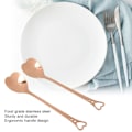 Miniatyrbilde 3 av 5: 2 stk Dessertsskjeer Hjerteformet Design i Rustfritt Stål Slitesterkt Håndtak Bredt Brukt Kaffeskjeer Rose Gull