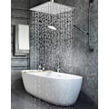 Miniatyrbillede 5 af 5: Brustet Stål Bruseshower - Vandbesparende Bruseshower, 30CM Kvadratisk Bruseshower, Universal Regnbruseshower 1/2 Tomme Gevind, 360° Drejelig