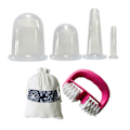 Miniatyrbilde 2 av 8: 4 stk Vakuumkopper + Massasjevals Silicone Cupping Set, Ansikts-