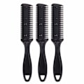 Miniatyrbillede 1 af 7: Hårtyndere Kam Sæt af 3 Hårtrimmer Kam Razor med Kam Hår Saks Dobbeltkantede Razor Blade (Sort)