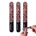Miniatyrbild 1 av 7: 3-pack kristallglas nagelfil med case, nagelglansbuffert polerare för manikyr nagelvård nagelfil Leopard print