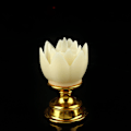 Miniatyrbillede 2 af 2: LED Lotus Lampe Farverige LED Blødt Naturligt Lys Livagtigt Sikker Lugtfri Holdbar Buddha Lampe til Soveværelse Kontor Stue Beige