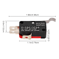 Miniatyrbillede 6 af 8: 4 stk. 3-polet gulvpedalboks mikrobryder 1014807 Universal til Club Car DS Precedent