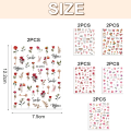 Miniatyrbilde 2 av 5: Blomster Nail Art Stickers Dekaler 12 Ark Selvklebende Negle Stickers for Kvinner Jenter Negledekorasjoner, 10*7.5cm